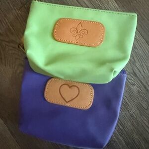 Jon Hart Design Mint Green Pouch with Leather Accent